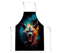 Warren Reed - Designer Splashart Angry Hyena Face Apron in Blue Warren Reed - Designer Blue