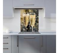 Warren Reed - Designer Splashart Bubbly Champagne Flues Kitchen Splashback W600Mm X H750Mm, Multi