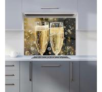 Warren Reed - Designer Splashart Bubbly Champagne Flues Kitchen Splashback W900Mm X H650Mm, Multi