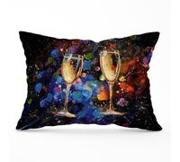 Warren Reed - Designer Splashart Champagne Flutes Cushions | Size: 60 cm x 60 cm Warren Reed - Designer Multicolor 60 cm x 60 cm