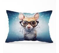 Warren Reed - Designer Splashart Doormouse Cushions in Blue | Size: 60 cm x 60 cm Warren Reed - Designer Blue 60 cm x 60 cm