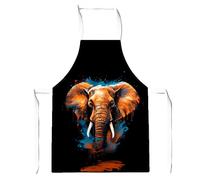 Warren Reed - Designer Splashart Elephant Blue Apron Warren Reed - Designer Blue