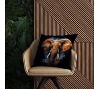 Warren Reed Designer Splashart Elephant Blue Outdoor Cushion 60Cm X 60Cm