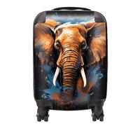 Warren Reed - Designer Splashart Elephant Blue Suitcase Small, Multi