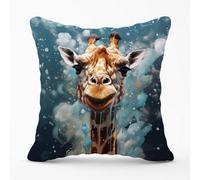 Warren Reed - Designer Splashart Giraffe Face Cushions in Grey | Size: 60 cm x 60 cm Warren Reed - Designer Grey 60 cm x 60 cm