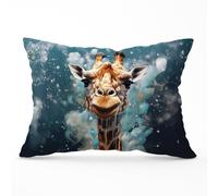 Warren Reed - Designer Splashart Giraffe Face Cushions in Grey | Size: 45 cm x 45 cm Warren Reed - Designer Grey 45 cm x 45 cm