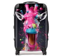Warren Reed - Designer Splashart Giraffe Face Pink Suitcase Medium, Multi