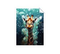 Warren Reed - Designer Splashart Giraffe Face Unframed Art Print | Size: W16" x H24" Warren Reed - Designer Multicolor W16" x H24"