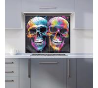 Warren Reed - Designer Splashart Happy Skeletons In Glasses Kitchen Splashback W600mm x H750mm