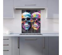 Warren Reed - Designer Splashart Happy Skeletons In Glasses Kitchen Splashback W600mm x H750mm