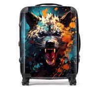 Warren Reed - Designer Splashart Angry Hyena Face Suitcase Large, Multi