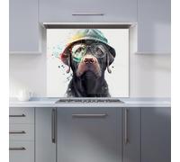 Warren Reed - Designer Splashart Labrador Retriever Dog Kitchen Splashback | Size: 700mm x 750mm Warren Reed - Designer Multicolor 700mm x 750mm