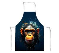 Warren Reed - Designer Splashart Realistic Monkey Face Apron in Brown Warren Reed - Designer Brown