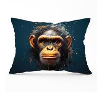 Warren Reed - Designer Splashart Realistic Monkey Face Cushions in Brown | Size: 45 cm x 45 cm Warren Reed - Designer Brown 45 cm x 45 cm