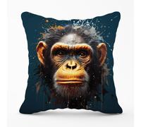 Warren Reed - Designer Splashart Realistic Monkey Face Outdoor Cushion in Brown | Size: 60 cm x 60 cm Warren Reed - Designer Brown 60 cm x 60 cm