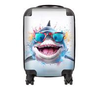 Warren Reed - Designer Splashart Shark In Glasses Suitcase Small, Multi