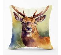 Warren Reed Designer Splendid Stag Watercolour Outdoor Cushion 45Cm X 45Cm
