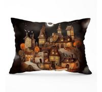 Warren Reed Designer Spooky Halloween Village Cushions 33Cm X 48Cm