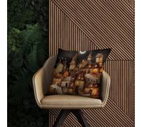 Warren Reed Designer Spooky Halloween Village Outdoor Cushion 60Cm X 60Cm