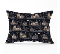 Warren Reed - Designer Spooky Haunted Houses Cushions in Grey | Size: 33 cm x 48 cm Warren Reed - Designer Grey 33 cm x 48 cm