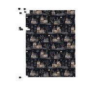 Warren Reed - Designer Spooky Haunted Houses Jigsaw Puzzle in Grey | Size: 500 Piece Warren Reed - Designer Grey 500 Piece