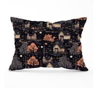 Warren Reed - Designer Spooky Haunted Houses Pattern Cushions in Brown | Size: 60 cm x 60 cm Warren Reed - Designer Brown 60 cm x 60 cm