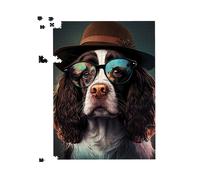 Warren Reed - Designer Springer Spaniel Dog Splashart Jigsaw Puzzle | Size: 500 Piece Warren Reed - Designer Multicolor 500 Piece
