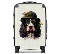 Warren Reed - Designer Springer Spaniel Dog With Glasses Splashart Suitcase Medium, Multi