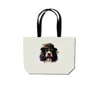 Springer Spaniel Dog With Glasses Splashart Beach Shopper Tote Bag Warren Reed - Designer Multi One Size