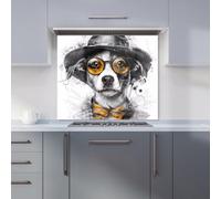 Warren Reed - Designer Stylish Jack Russell In Hat Kitchen Splashback W700Mm X H750Mm, Multi