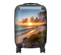 Warren Reed - Designer Sunrise On The Beach Suitcase - Lightweight Hard Case, TSA Lock, 4 Spinner Wheels