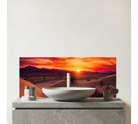 Warren Reed - Designer Sunset In The Desert Glass Bathroom Splashback Warren Reed - Designer Multicolor