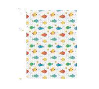 Warren Reed - Designer Swimming Fish Jigsaw Puzzle in Blue | Size: 500 Piece Warren Reed - Designer Blue 500 Piece
