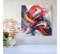 Warren Reed - Designer Swirling Symphony Of Colours Canvas | Size: W16" x H16" Warren Reed - Designer Multicolor W16" x H16"