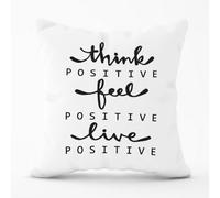 Warren Reed Designer Think Positive, Feel Positive, Live Positive Cushions 45Cm X 45Cm