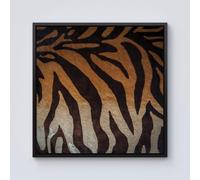 Warren Reed - Designer Tiger Skin Print Framed Canvas in Black | Size: w40 inch x h40 inch Warren Reed - Designer Black w40 inch x h40 inch