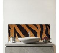 Warren Reed - Designer Tiger Skin Print Glass Bathroom Splashback, Multi