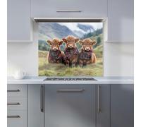 Warren Reed - Designer Trio Of Baby Highland Cows Kitchen Splashback - W900mm x H750mm