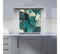 Warren Reed - Designer Tropical Green Leaves Kitchen Splashback - W700mm x H750mm