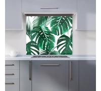 Warren Reed - Designer Tropical Jungle Leaf Pattern Kitchen Splashback in Green | Size: 700mm x 750mm Warren Reed - Designer Green 700mm x 750mm