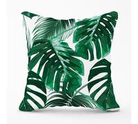 Warren Reed - Designer Tropical Jungle Leaf Pattern Outdoor Cushion in Green | Size: 45 cm x 45 cm Warren Reed - Designer Green 45 cm x 45 cm