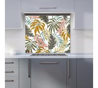 Warren Reed Designer Tropical Leaves Premium Glass Kitchen Splashback W600mm X H750mm