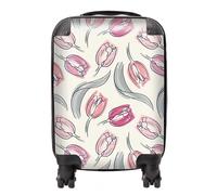 Warren Reed - Designer Tulips Suitcase in Pink | Size: Large Warren Reed - Designer Pink Large