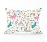Warren Reed - Designer Unicorn & Rainbows Cushions in Blue | Size: 33 cm x 48 cm Warren Reed - Designer Blue 33 cm x 48 cm