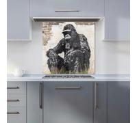 Warren Reed - Designer Urban Gorilla Banksy Inspired Street Art Kitchen Splashback W600Mm X H600Mm, Multi