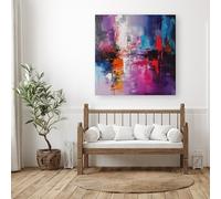 Warren Reed - Designer Vibrant Metropolis: A Palette Of Emotions Canvas | Size: W30" x H30" Warren Reed - Designer Multicolor W30" x H30"