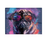 Warren Reed - Designer Vibrant Pug In Sunglasses Chopping Board in Purple Warren Reed - Designer Purple