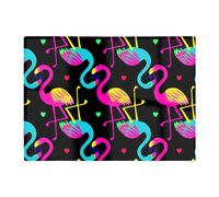 Warren Reed - Designer Vivid Flamingo Pattern Glass Chopping Board in Black Warren Reed - Designer Black