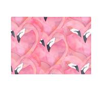 Watercolour Flamingo Hearts Glass Chopping Board Warren Reed - Designer Pink One Size