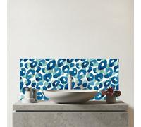 Warren Reed Designer Watercolour Leopard Print Glass Bathroom Splashback